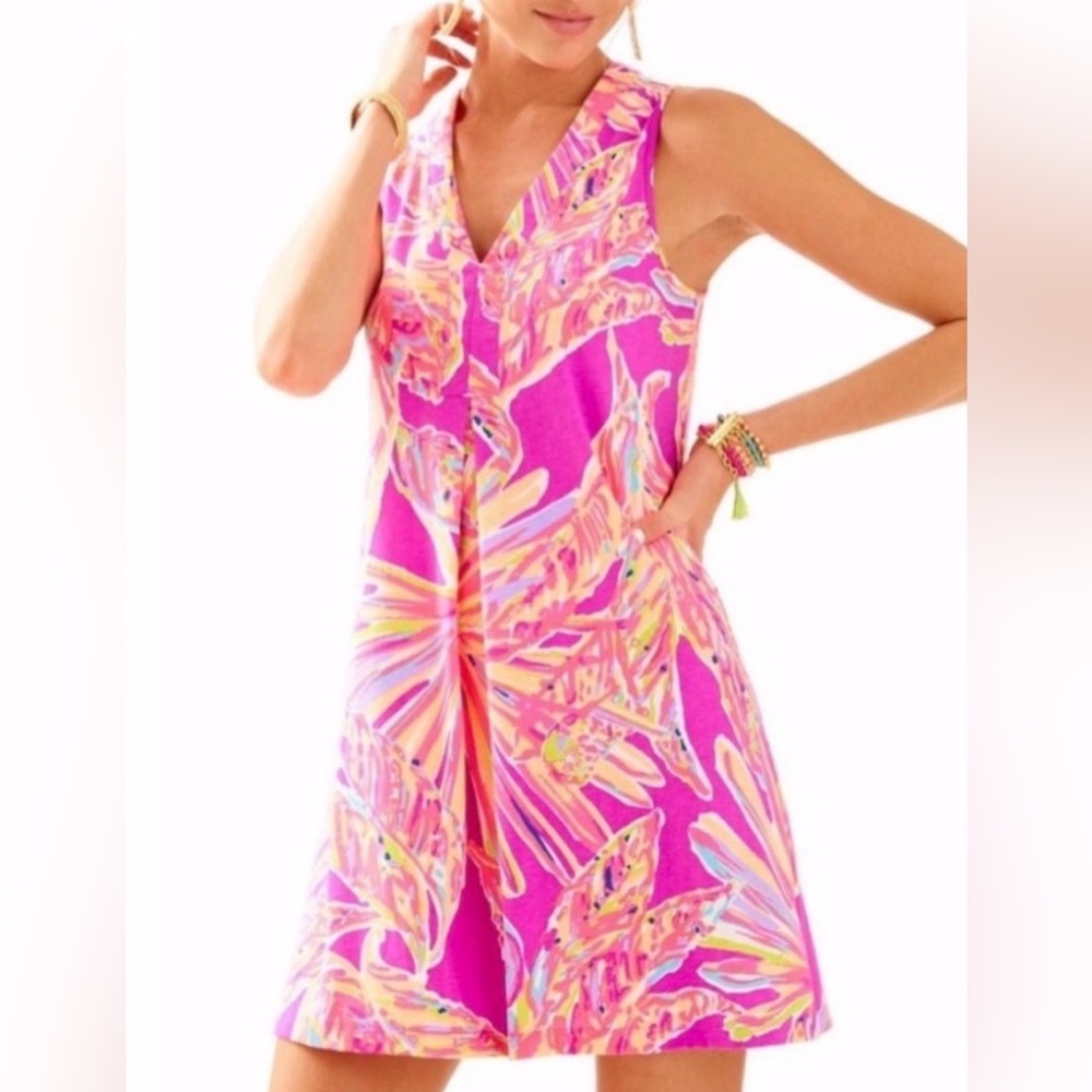 Lilly Pulitzer Amina Sunseekers Sleeveless Swing Dress, Size Medium (M)